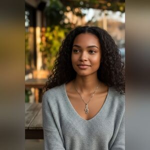 Elegant Treble Clef Pendant Necklace With The Cristals